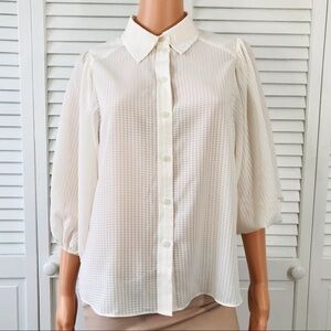 SANCTUARY Milk Hillside Button Down Blouse Size Small